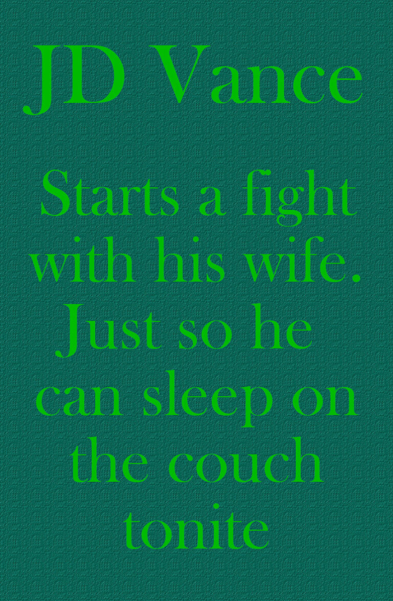 JD Vance sleeps on the couch.